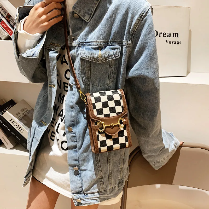 Women's Korean Fashionable Simple Mobile Texture Crossbody Bags