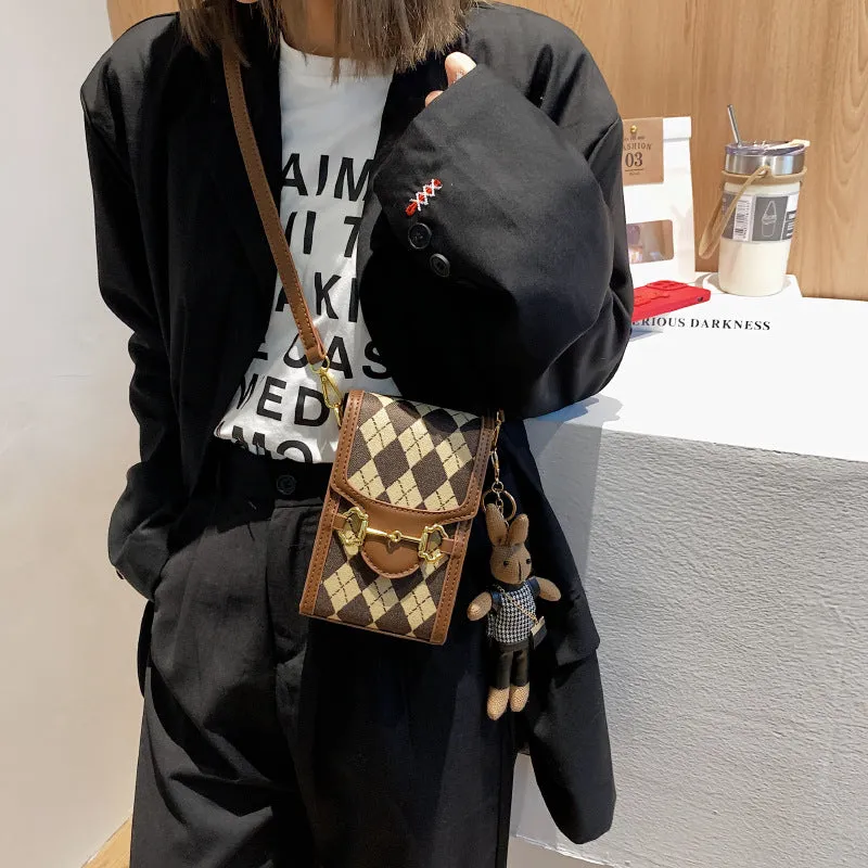 Women's Korean Fashionable Simple Mobile Texture Crossbody Bags