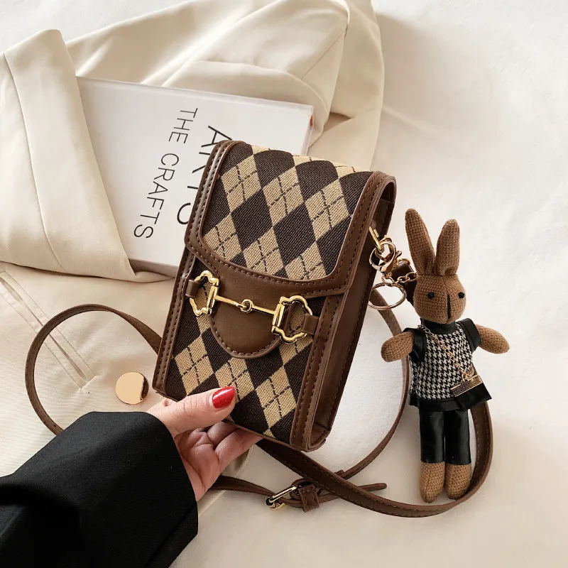 Women's Korean Fashionable Simple Mobile Texture Crossbody Bags