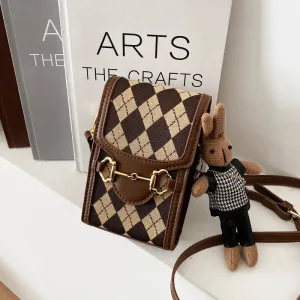 Women's Korean Fashionable Simple Mobile Texture Crossbody Bags