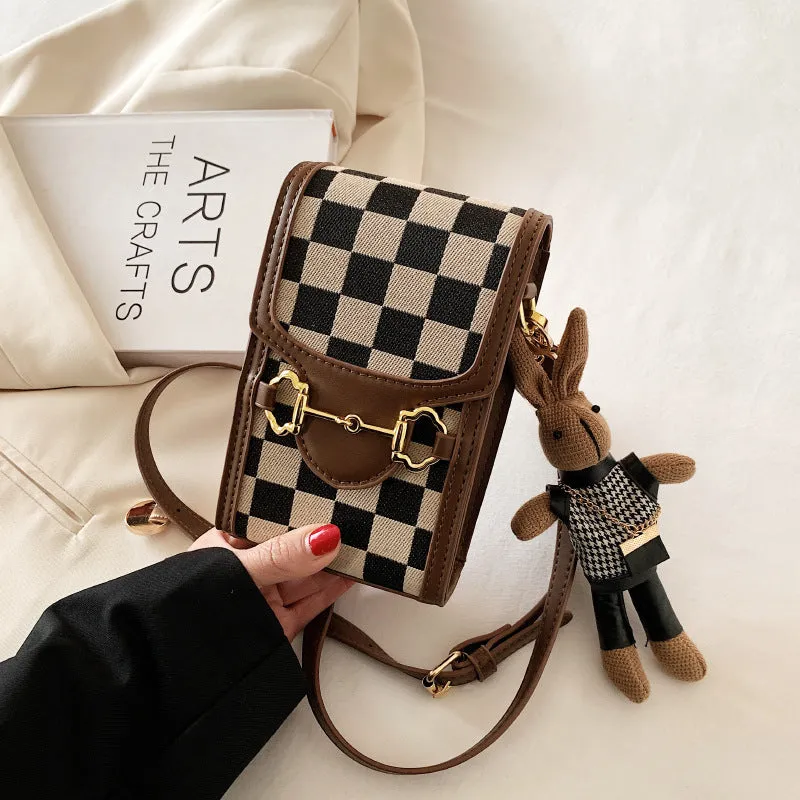 Women's Korean Fashionable Simple Mobile Texture Crossbody Bags