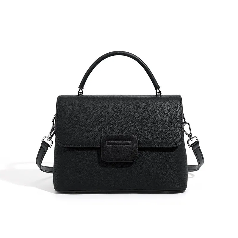 Women's Layer Cowhide Simple Fashion Classic Shell 2 Strap Crossbody Bags