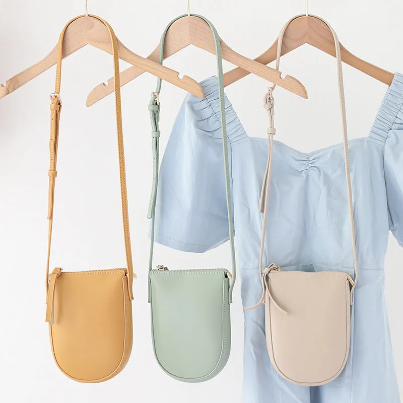 Women's Mini Korean Style Vertical Soft Leather Crossbody Bags