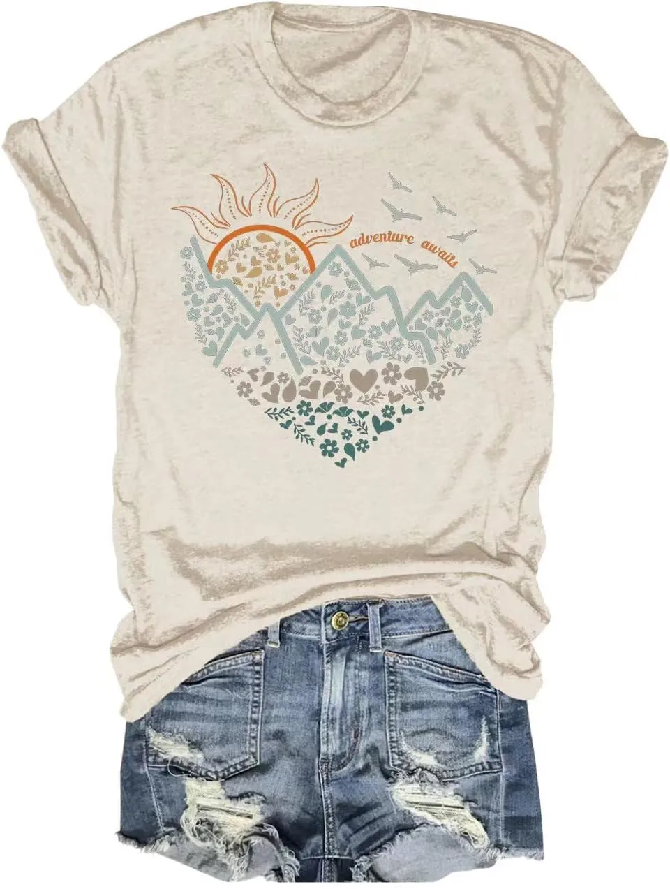Women's Nature Camping Mountain Hiking Lovers Shirt Adventure Wild Outdoor Graphic Tees Tops