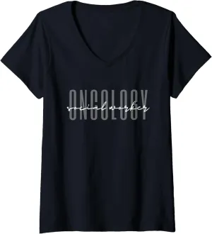 Womens Oncology Social Worker MSW Oncology Social Work V-Neck T-Shirt