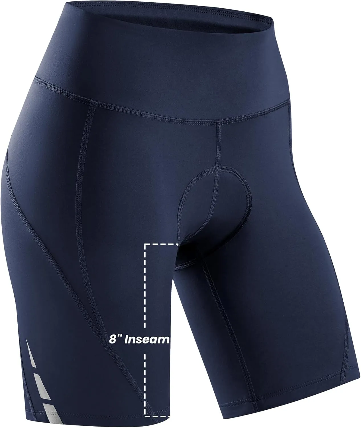Womens Padded Bike Shorts 4D Padding Cycling Shorts with Zipper Pocket Riding Bicycle Cycle Road Biking Underwear
