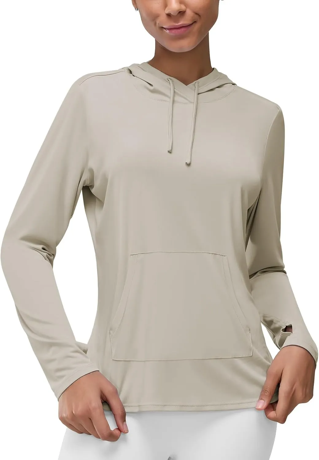 Women's Rash Guard Long Sleeve UV Sun Protection Shirts with Kangaroo Pocket Hoodie UPF 50  Lightweight SPF Tops for Hiking