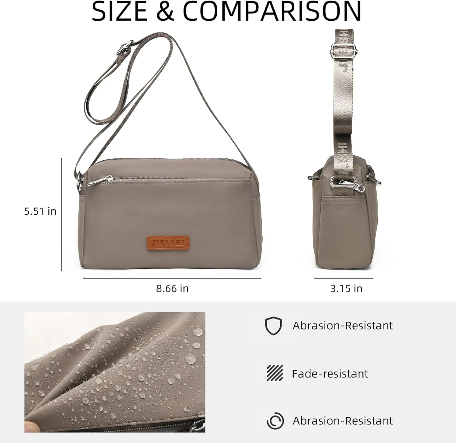 Women's Shoulder Bag, Handbag Simple Casual, Multi-Pocket Shopper Bag, Crossbody Bag Nylon