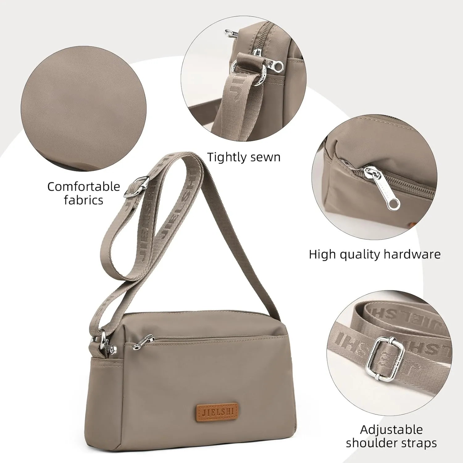 Women's Shoulder Bag, Handbag Simple Casual, Multi-Pocket Shopper Bag, Crossbody Bag Nylon