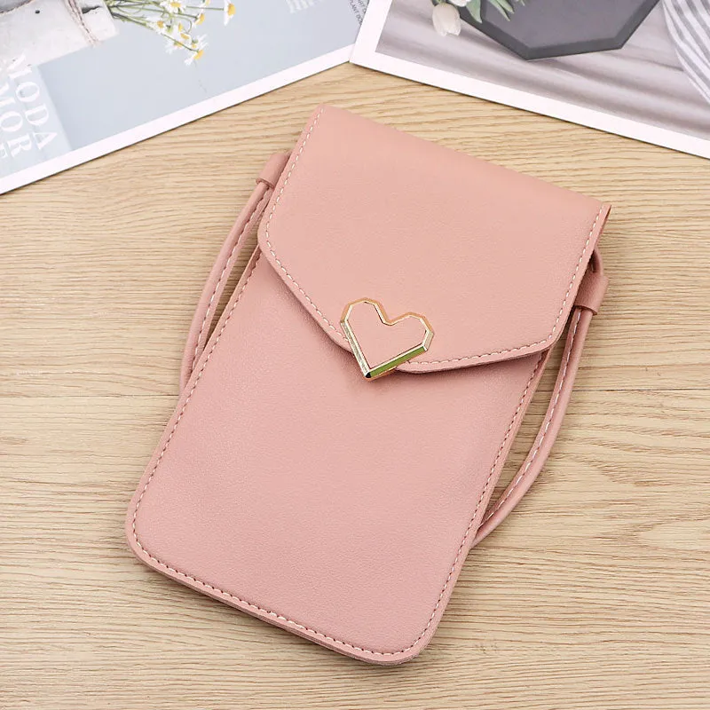 Women's Transparent Touch Screen Mobile Simple Hasp Phone Bags