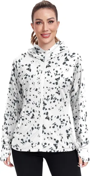Women's UPF 50  Sun Protection UV Jacket - Zip Up Hoodie Long Sleeve Hiking Fishing Shirt with Pockets Thumb Hole