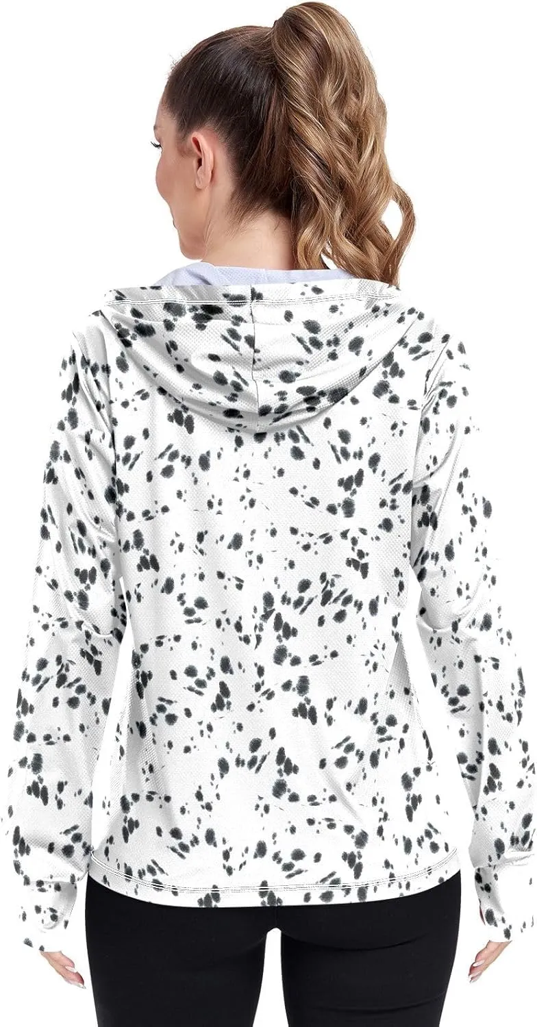 Women's UPF 50  Sun Protection UV Jacket - Zip Up Hoodie Long Sleeve Hiking Fishing Shirt with Pockets Thumb Hole