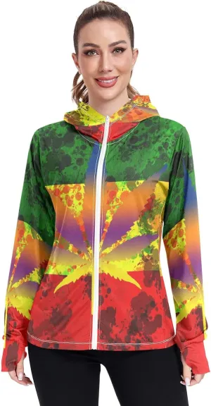 Women's UPF 50  Sun Protection UV Jacket - Zip Up Hoodie Long Sleeve Hiking Fishing Shirt with Pockets Thumb Hole