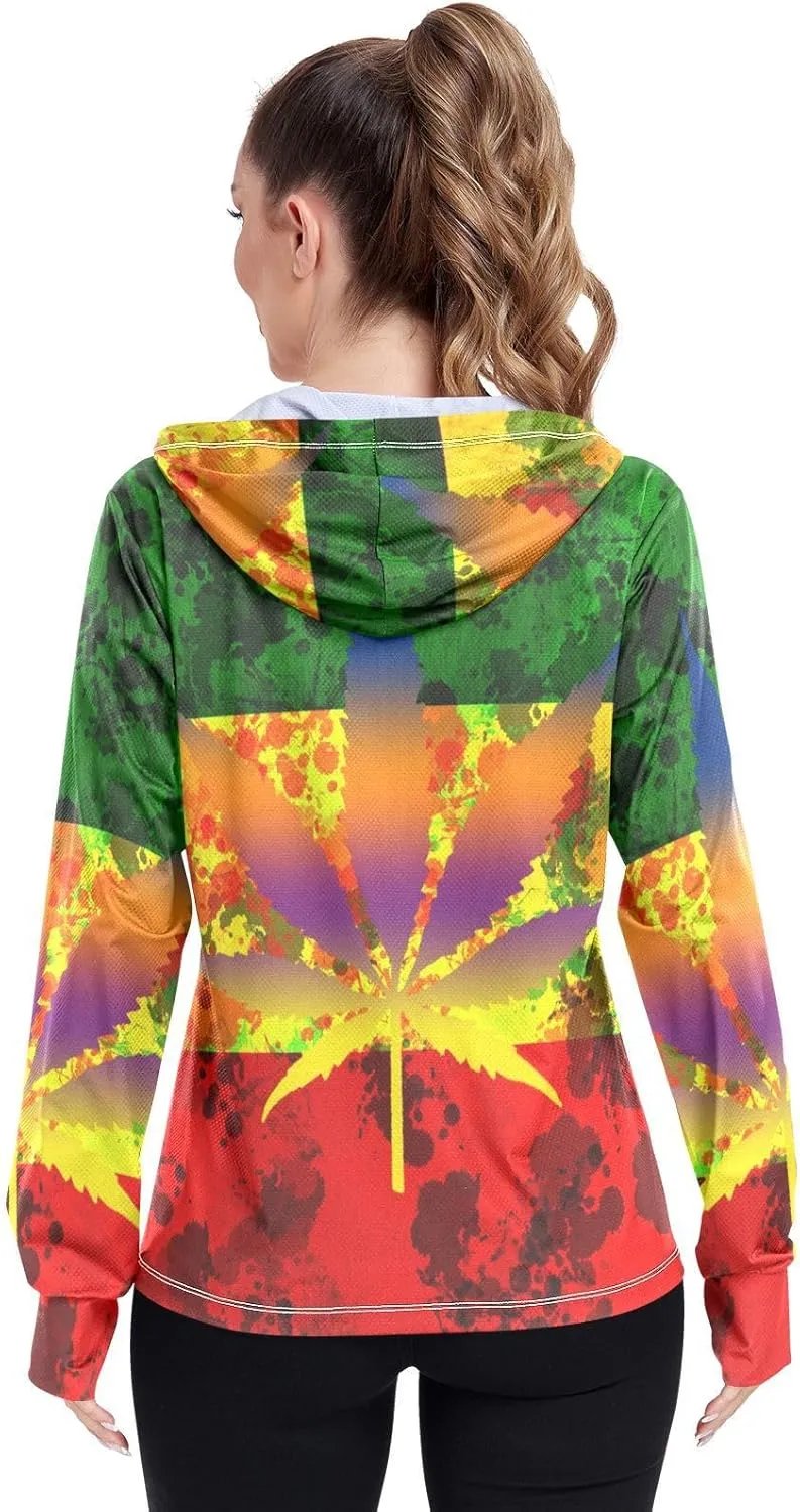 Women's UPF 50  Sun Protection UV Jacket - Zip Up Hoodie Long Sleeve Hiking Fishing Shirt with Pockets Thumb Hole