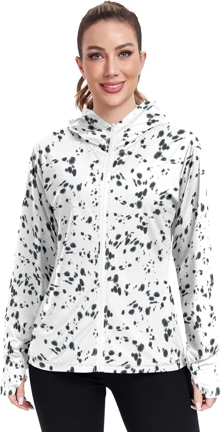 Women's UPF 50  Sun Protection UV Jacket - Zip Up Hoodie Long Sleeve Hiking Fishing Shirt with Pockets Thumb Hole