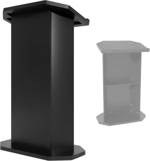 Wood Podium,Podium Stand,15MM Particle Board,Pulpit with Storage,Mic Stand Space,Easy Installation Wooden Lectern for Restaurants,Churches,Seminars and Schools (Black)