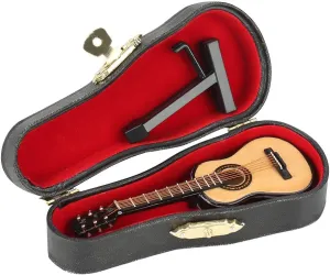 Wooden Miniature Guitar Mini Musical Ornaments Mini Musical Instrument Miniature Dollhouse Model Home Decoration