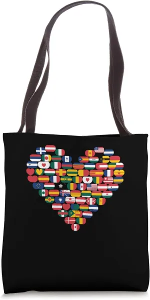 World Flags Geography Lover Travelers International Students Tote Bag
