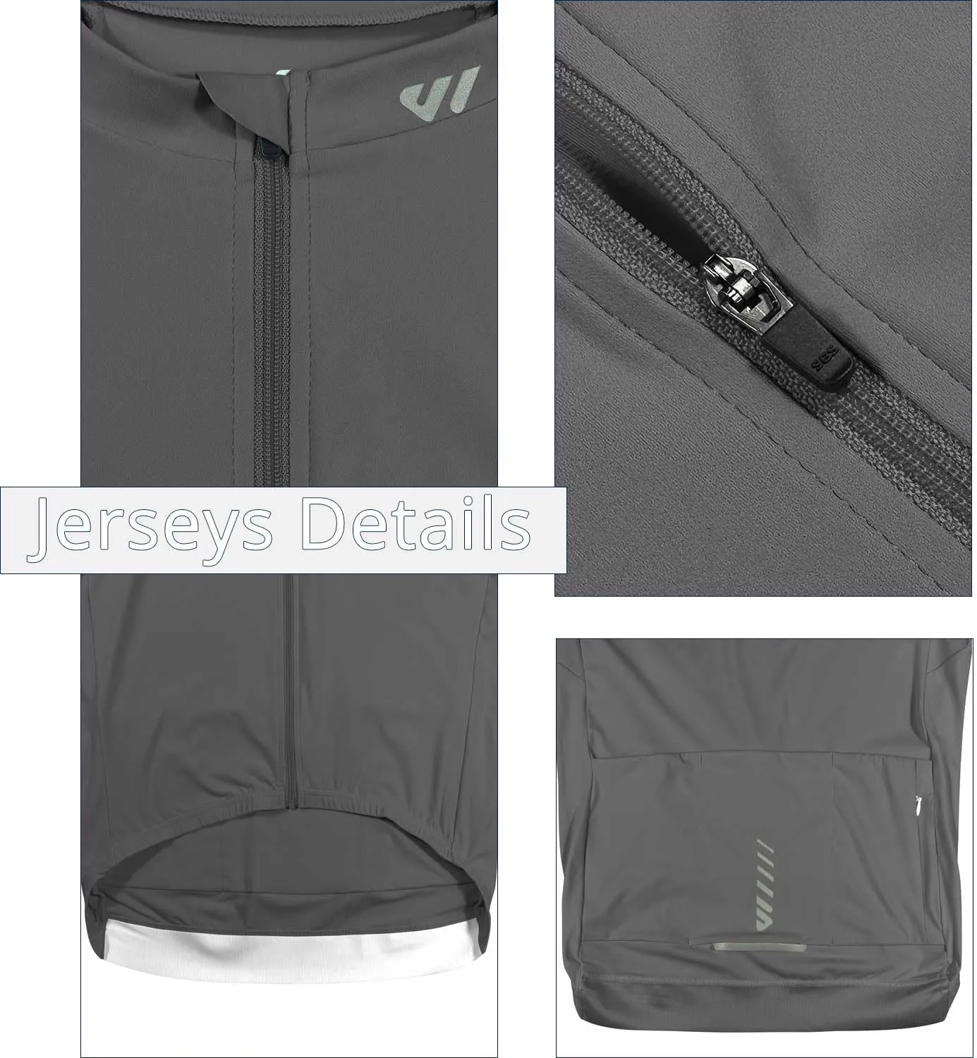 Wulibike Cycling Jersey Men Long Sleeve, Road Bike Jerseys Full Zipper with Pockets, Suitable for Spring and Autumn.