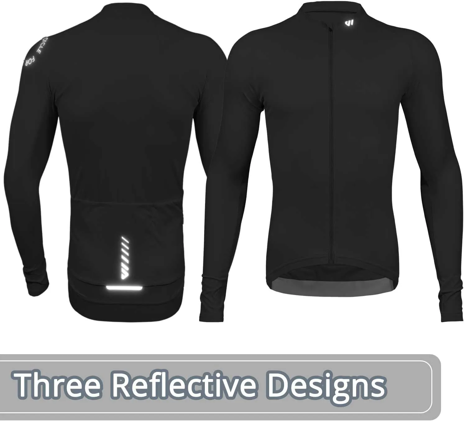 Wulibike Cycling Jersey Men Long Sleeve, Road Bike Jerseys Full Zipper with Pockets, Suitable for Spring and Autumn.