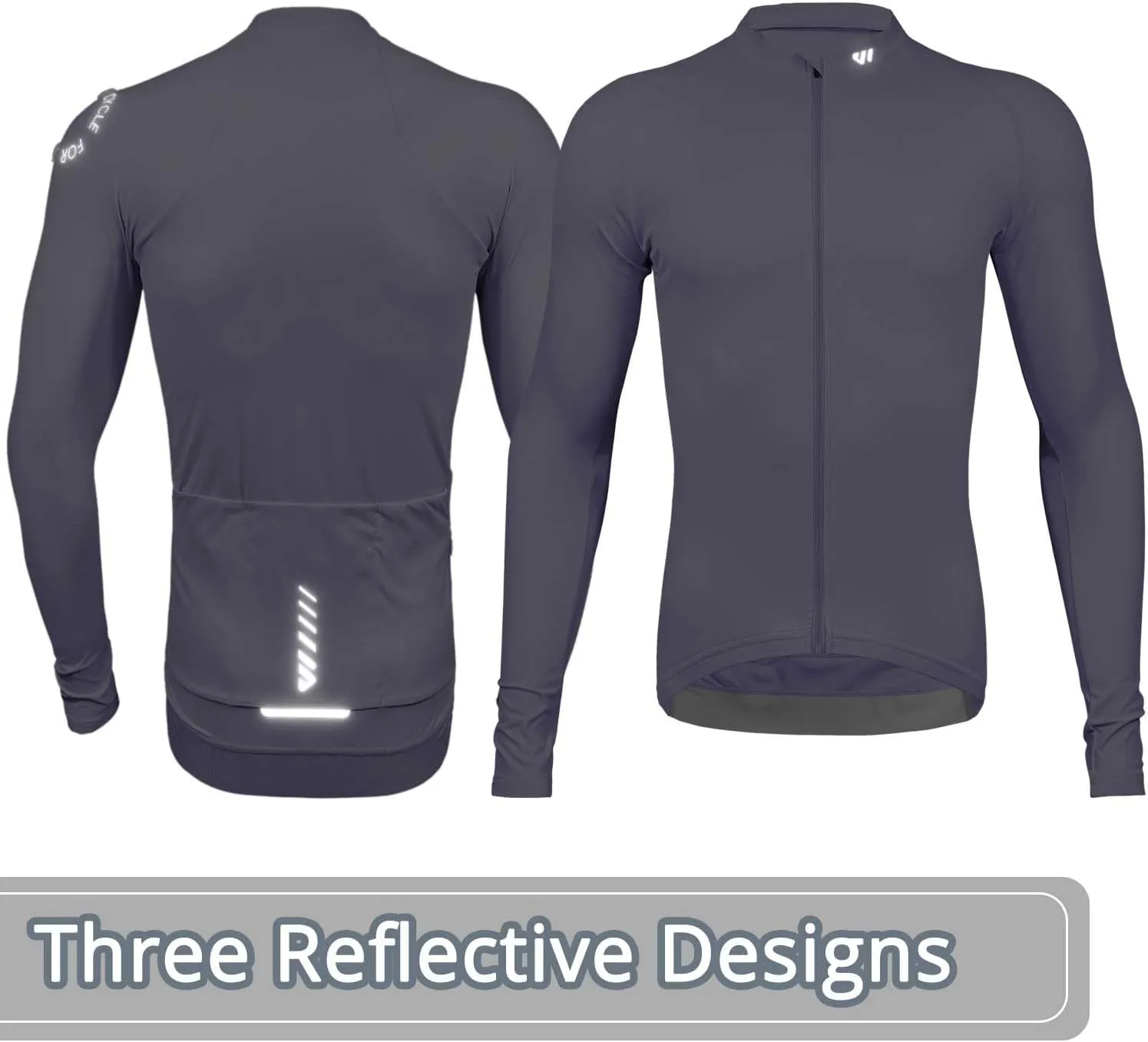 Wulibike Cycling Jersey Men Long Sleeve, Road Bike Jerseys Full Zipper with Pockets, Suitable for Spring and Autumn.