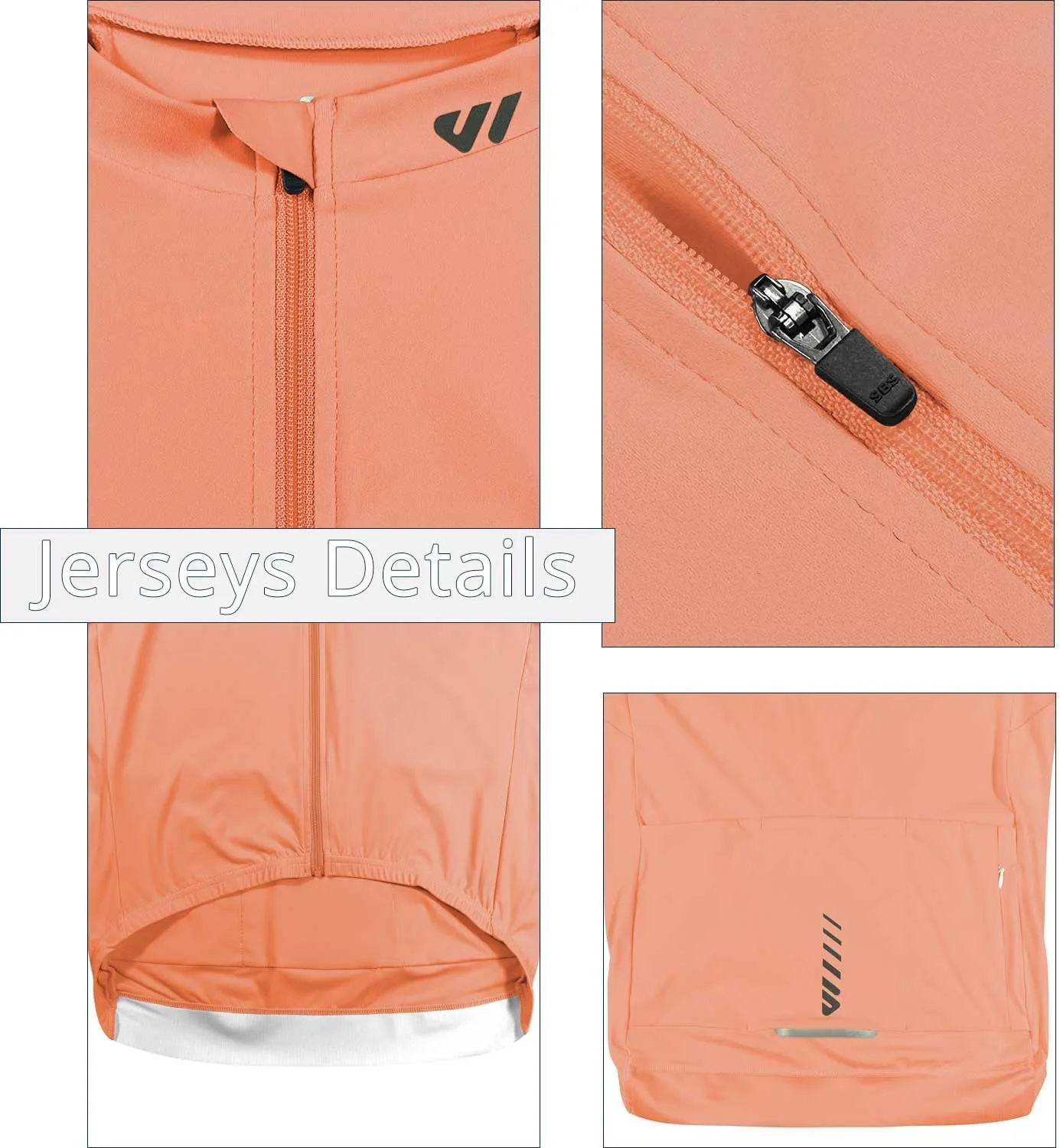 Wulibike Cycling Jersey Men Long Sleeve, Road Bike Jerseys Full Zipper with Pockets, Suitable for Spring and Autumn.