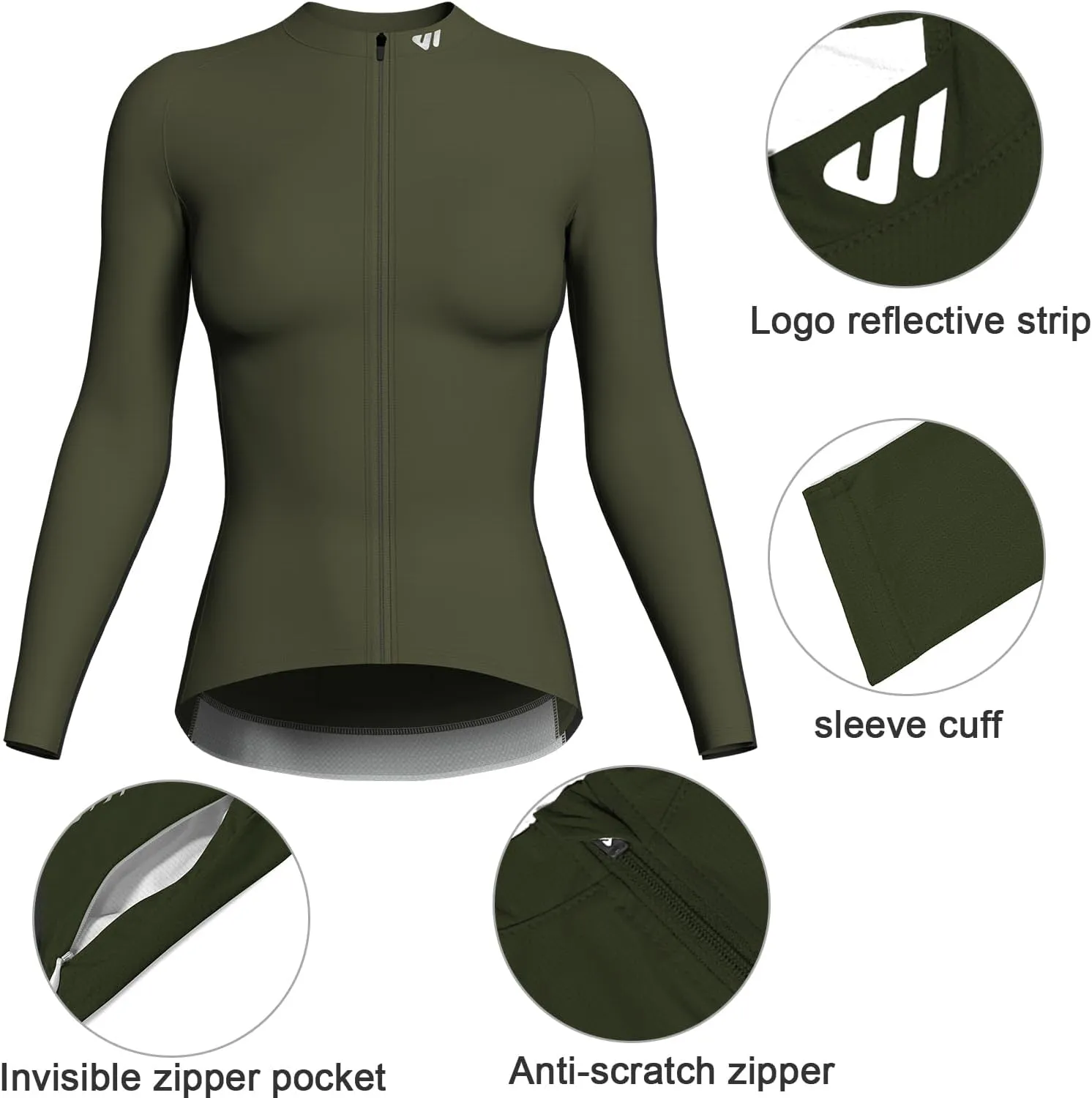 Wulibike Cycling Jersey Women Long Sleeve,Bike Shirts for Women Biking Tops Breathable Cycle Jerseys with 4 Pockets