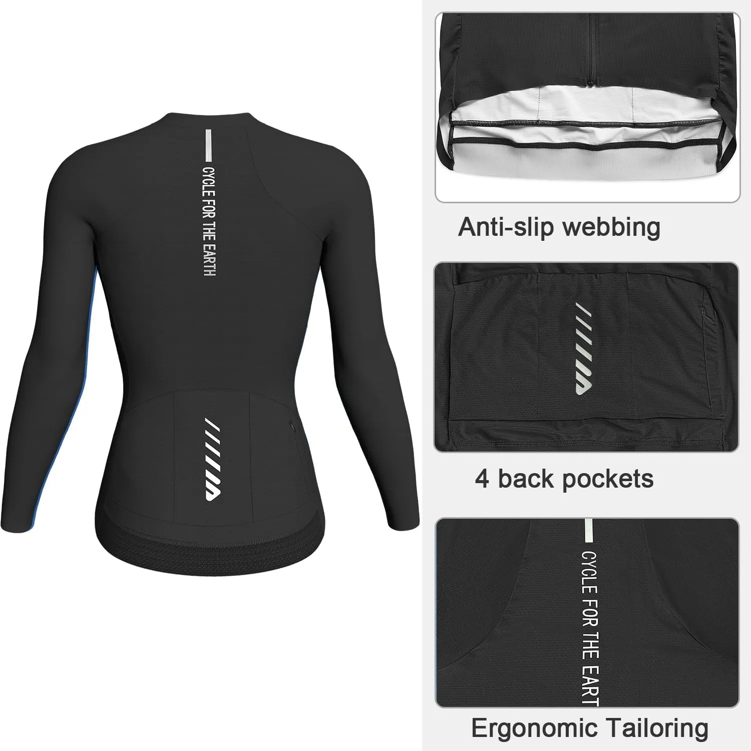 Wulibike Cycling Jersey Women Long Sleeve,Bike Shirts for Women Biking Tops Breathable Cycle Jerseys with 4 Pockets