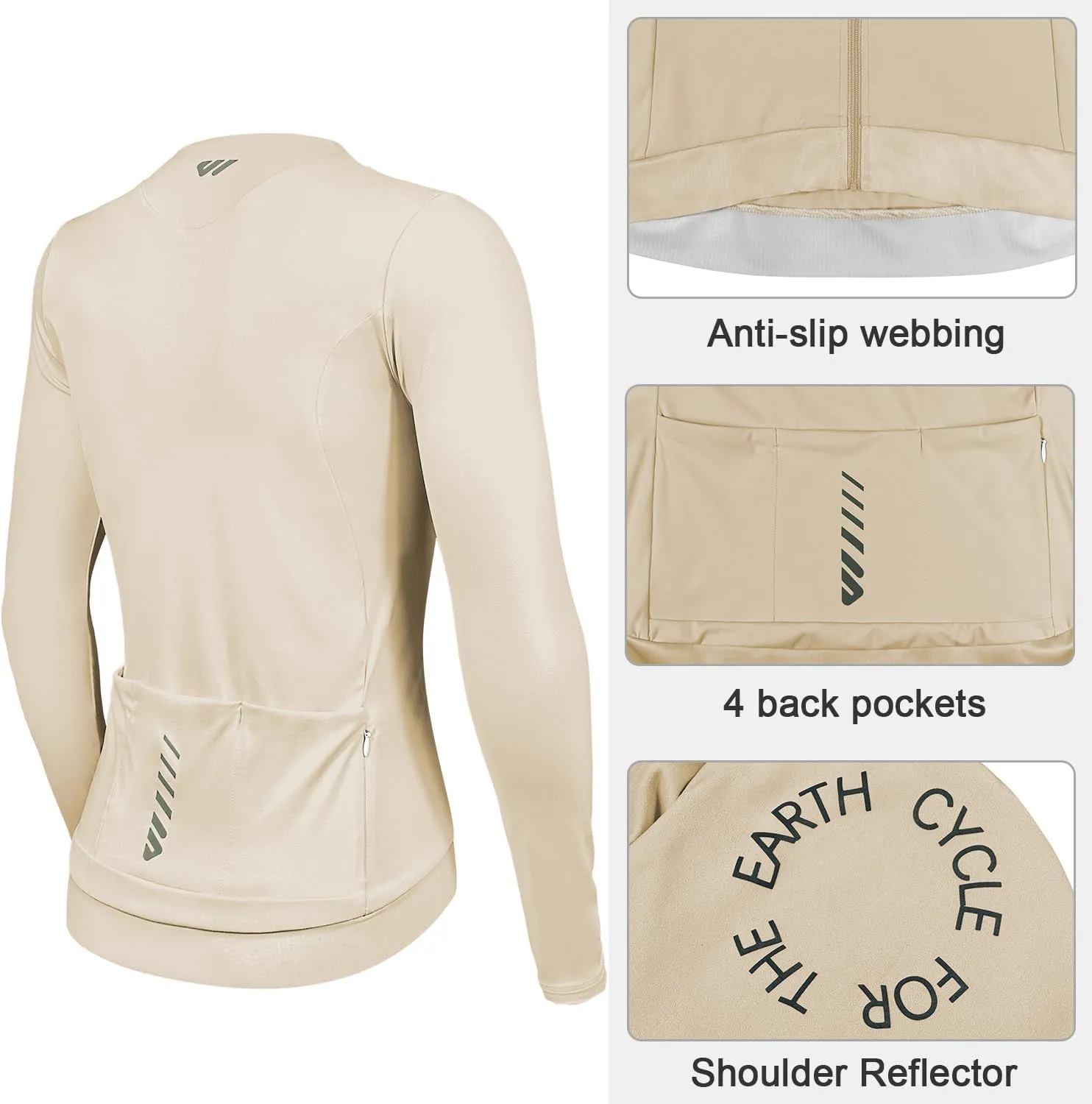 Wulibike Cycling Jersey Women Long Sleeve,Bike Shirts for Women Biking Tops Breathable Cycle Jerseys with 4 Pockets