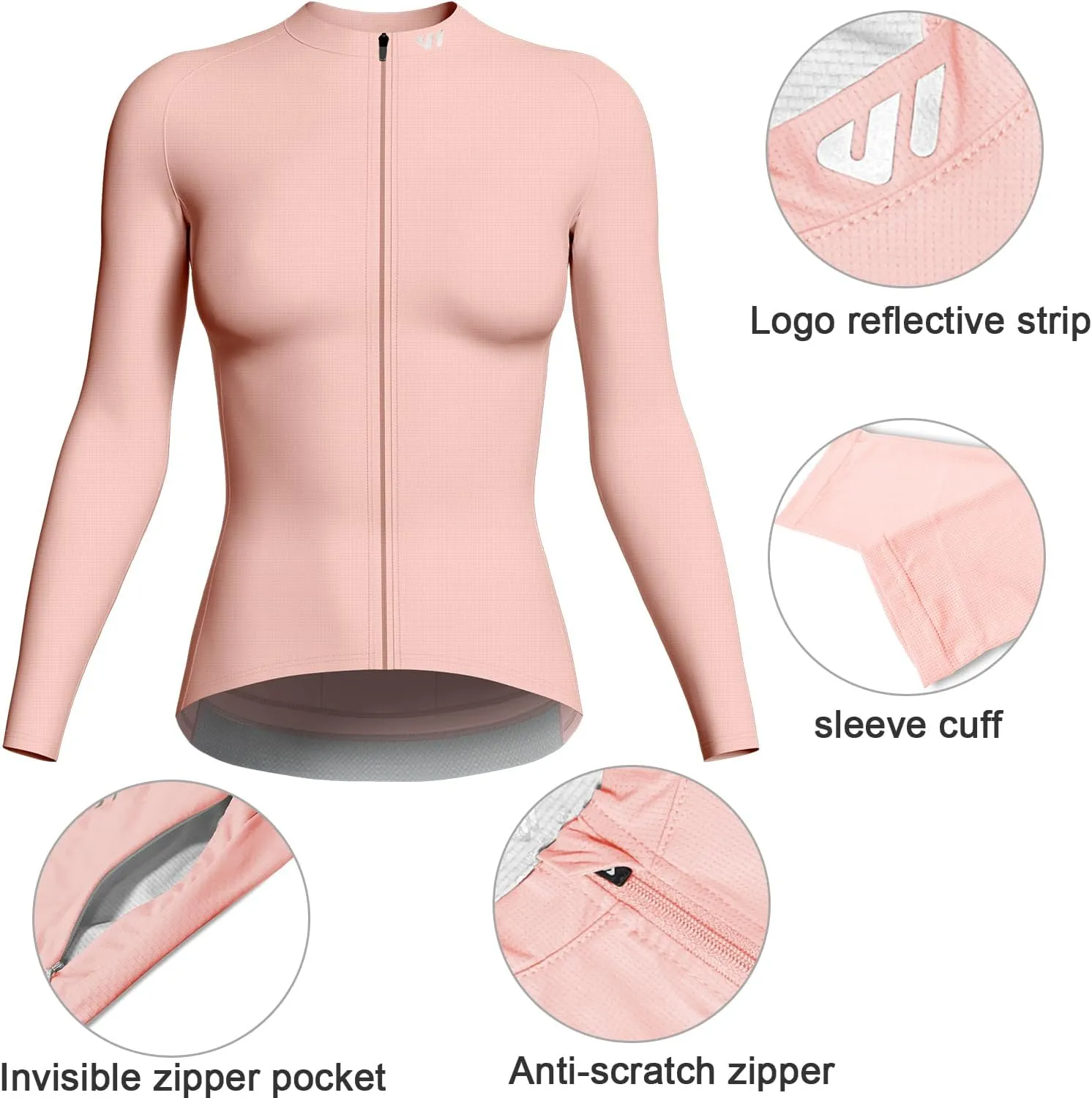 Wulibike Cycling Jersey Women Long Sleeve,Bike Shirts for Women Biking Tops Breathable Cycle Jerseys with 4 Pockets