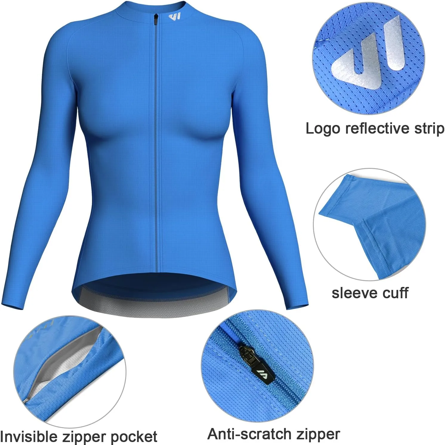 Wulibike Cycling Jersey Women Long Sleeve,Bike Shirts for Women Biking Tops Breathable Cycle Jerseys with 4 Pockets