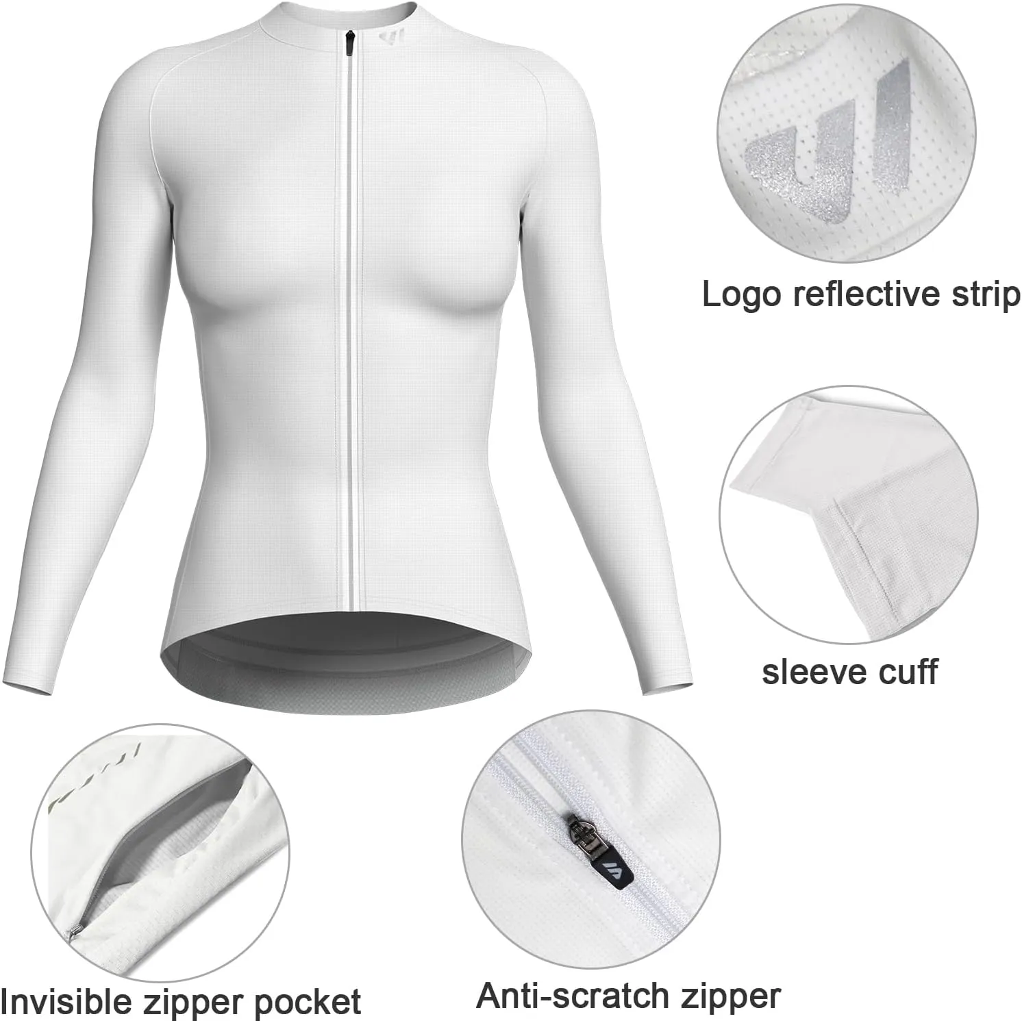 Wulibike Cycling Jersey Women Long Sleeve,Bike Shirts for Women Biking Tops Breathable Cycle Jerseys with 4 Pockets