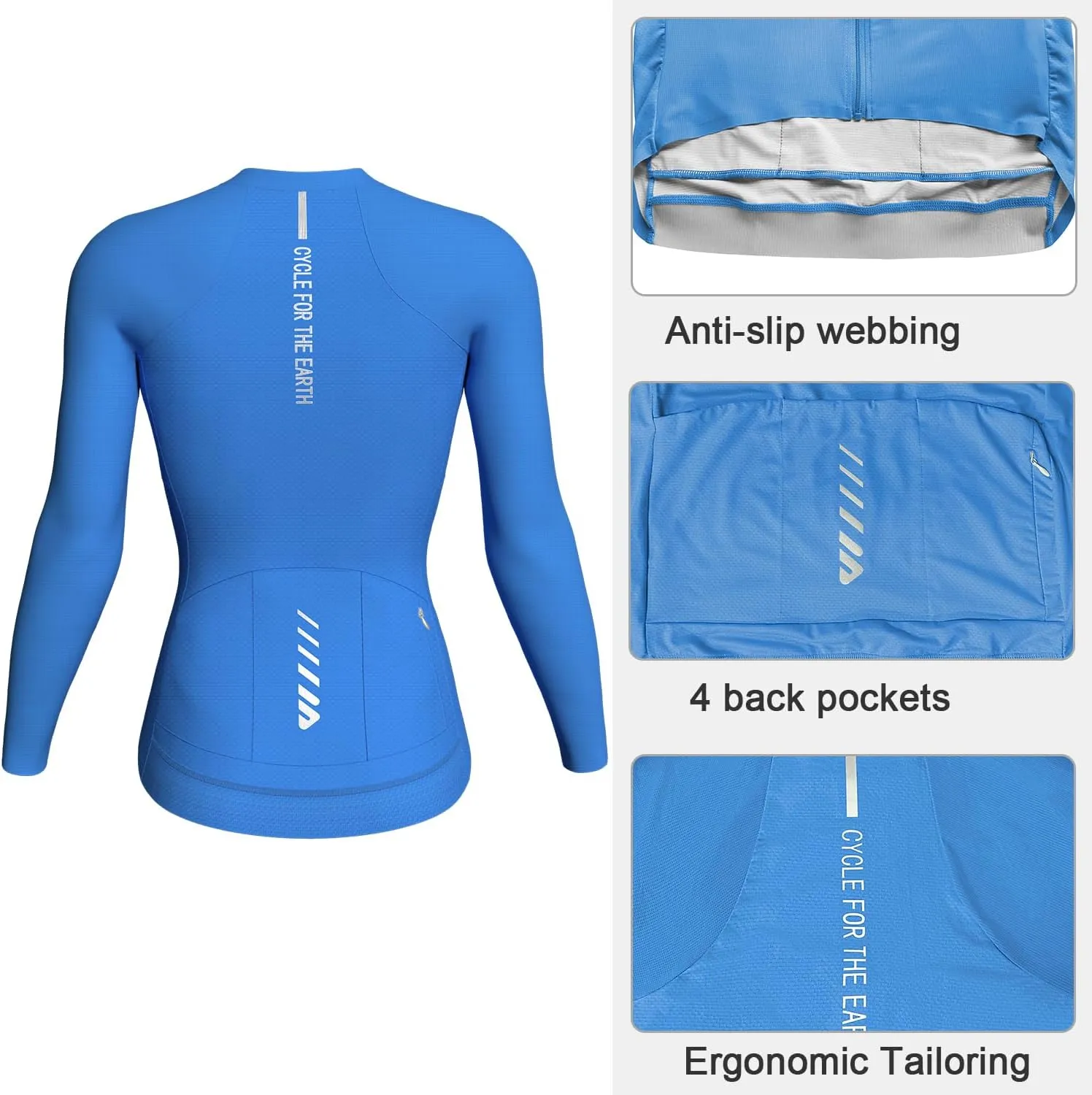 Wulibike Cycling Jersey Women Long Sleeve,Bike Shirts for Women Biking Tops Breathable Cycle Jerseys with 4 Pockets