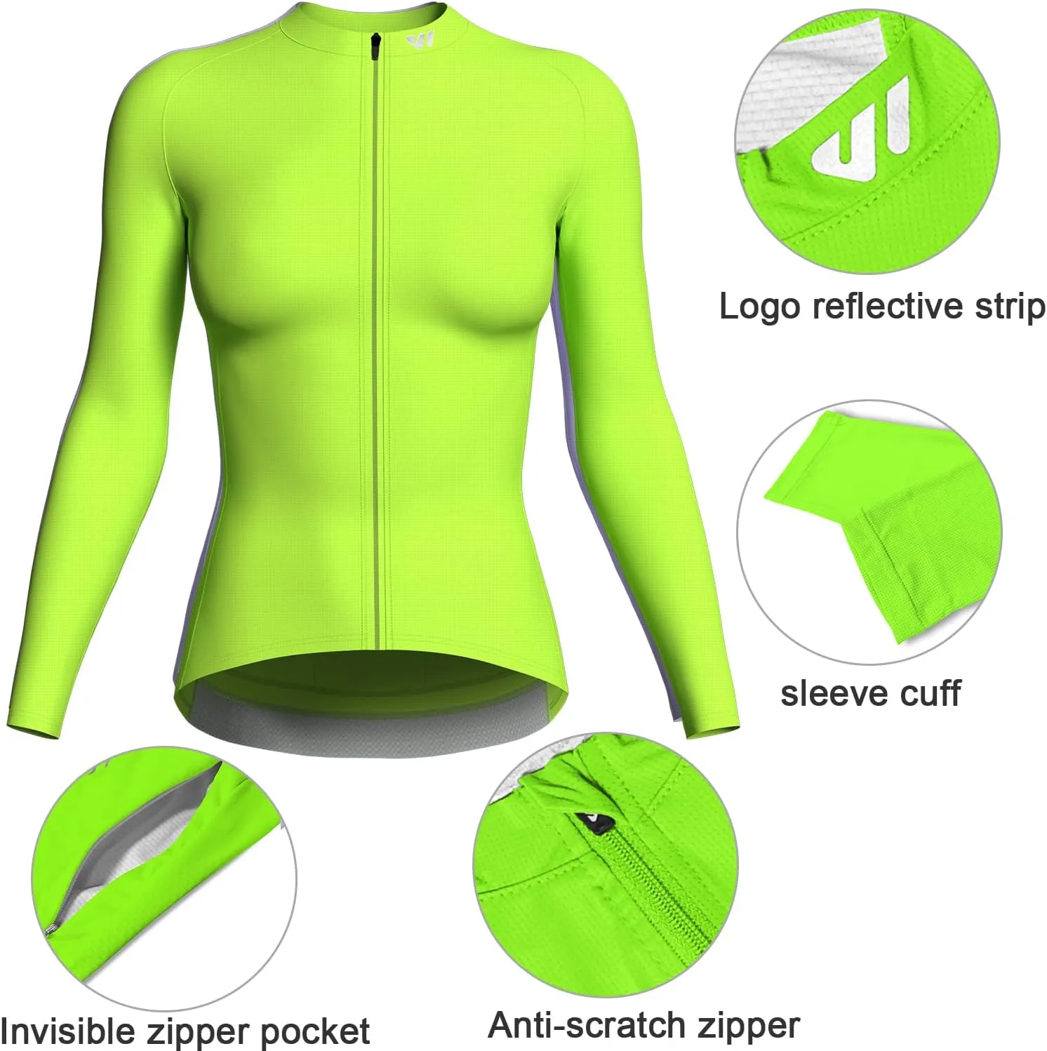 Wulibike Cycling Jersey Women Long Sleeve,Bike Shirts for Women Biking Tops Breathable Cycle Jerseys with 4 Pockets