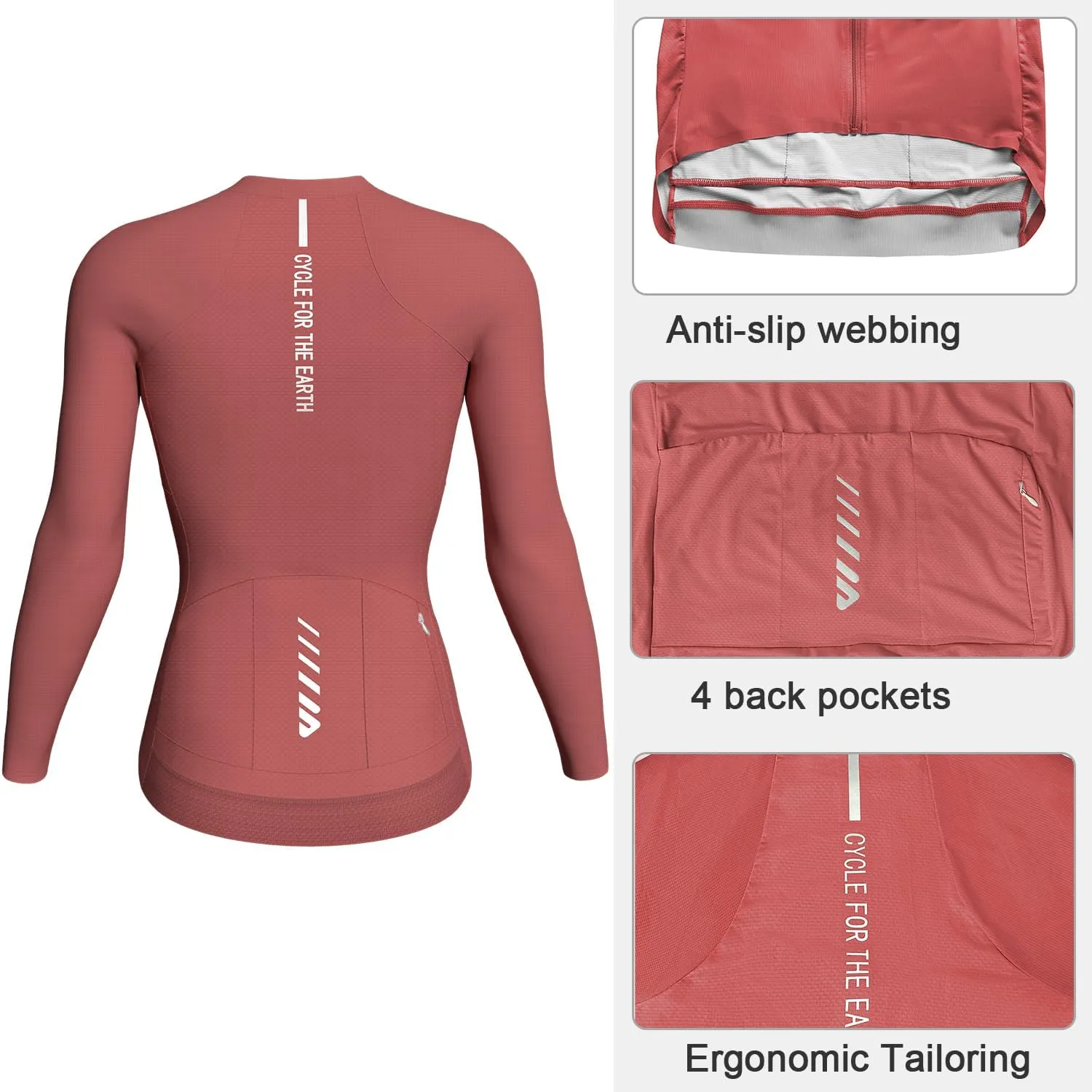 Wulibike Cycling Jersey Women Long Sleeve,Bike Shirts for Women Biking Tops Breathable Cycle Jerseys with 4 Pockets