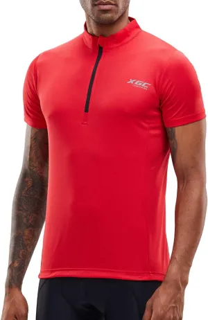 XGC Men's Short/Long Sleeve Cycling Jersey Bike Jerseys Cycle Biking Shirt with Quick Dry Breathable Fabric