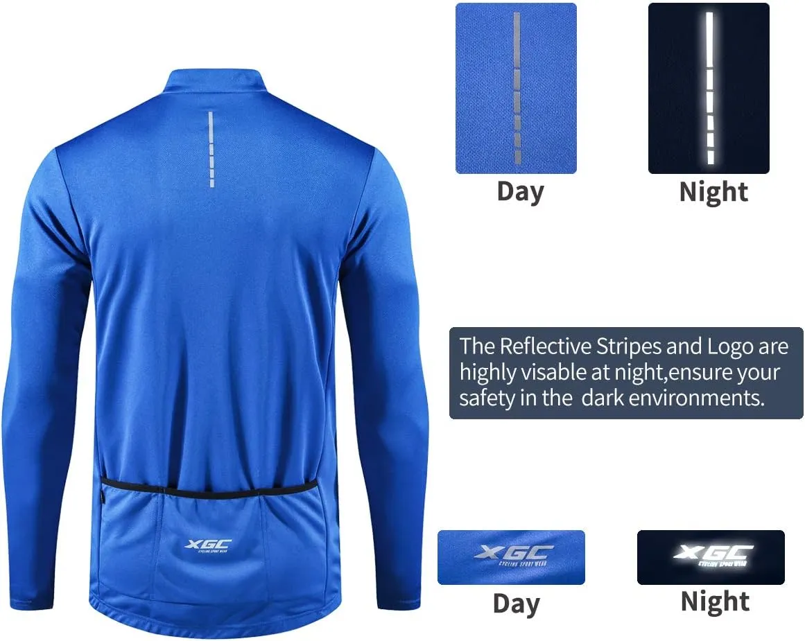 XGC Men's Short/Long Sleeve Cycling Jersey Bike Jerseys Cycle Biking Shirt with Quick Dry Breathable Fabric