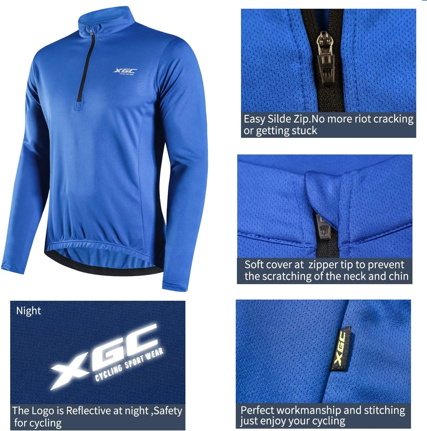 XGC Men's Short/Long Sleeve Cycling Jersey Bike Jerseys Cycle Biking Shirt with Quick Dry Breathable Fabric