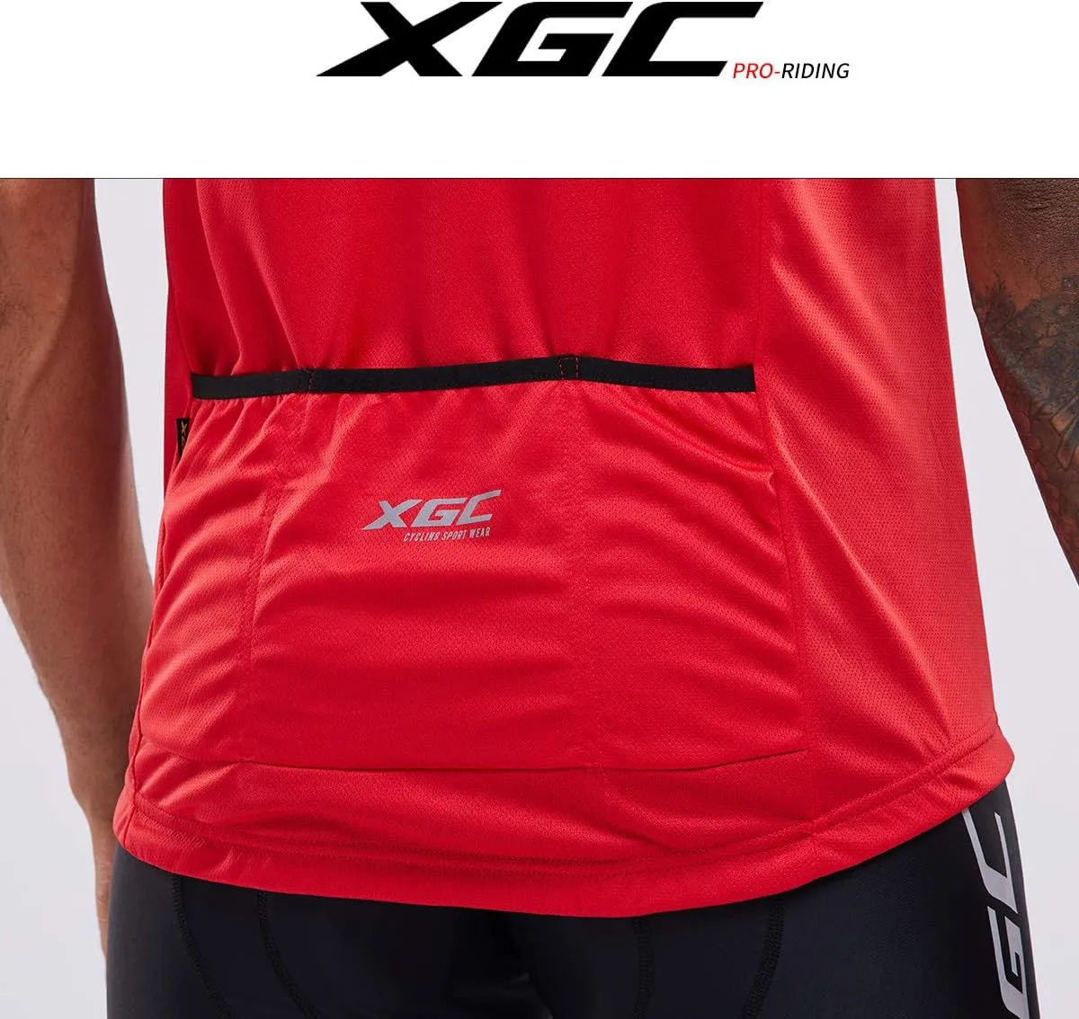 XGC Men's Short/Long Sleeve Cycling Jersey Bike Jerseys Cycle Biking Shirt with Quick Dry Breathable Fabric