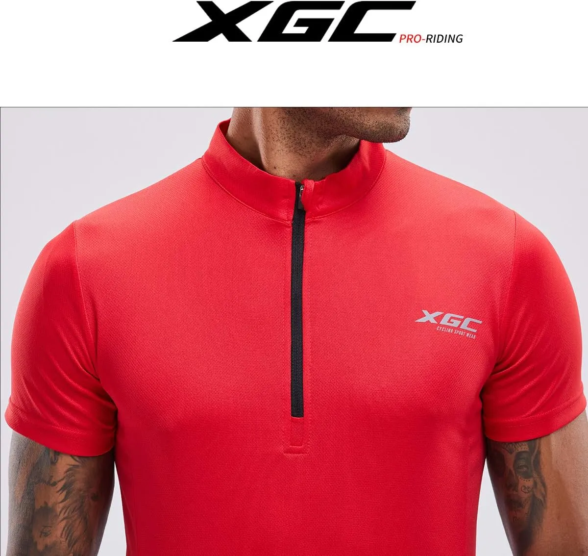 XGC Men's Short/Long Sleeve Cycling Jersey Bike Jerseys Cycle Biking Shirt with Quick Dry Breathable Fabric