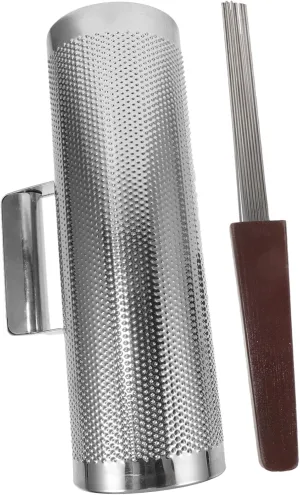 Yardwe 1 Set Metal Guiro Shaker Instrument for Durable Percussion Plaything with Scraper for Musical Education and Self Expression Early Childhood