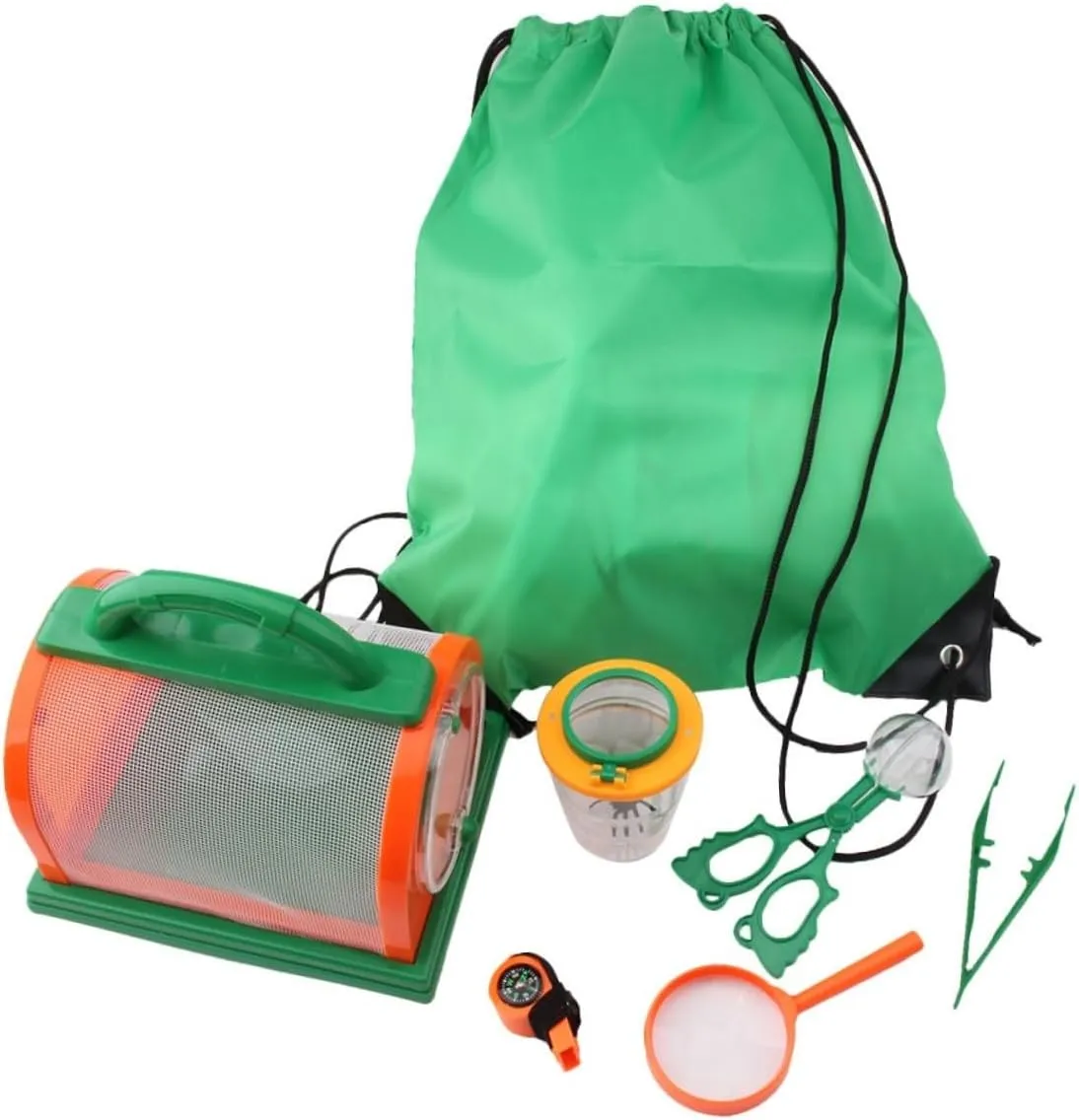 Yardwe 7pcs Portable Insect Observation Kit for Practical Telescope Magnifying Lens Tools for Outdoor Hiking and Wilderness Exploration Green