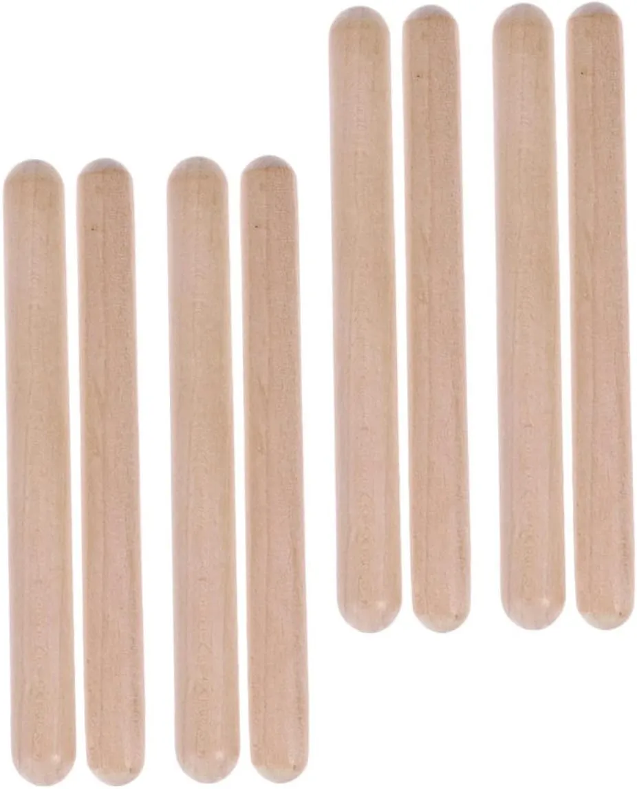 YARNOW 4 Pairs Music Rhythm Stick Percussion Baby Educational Kid Sticks Musical Sensory Toddler Music Toys Wood Stick Instrument Supplies Instrument Accessories Wooden