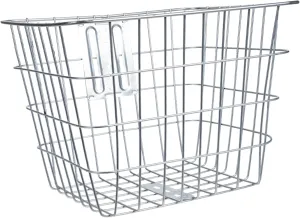 YARNOW Thickened Iron Wire Front Bike Basket for Mountain and Electric Bikes Durable Handlebar Storage Basket Silver for Carrying Essentials Single Unit