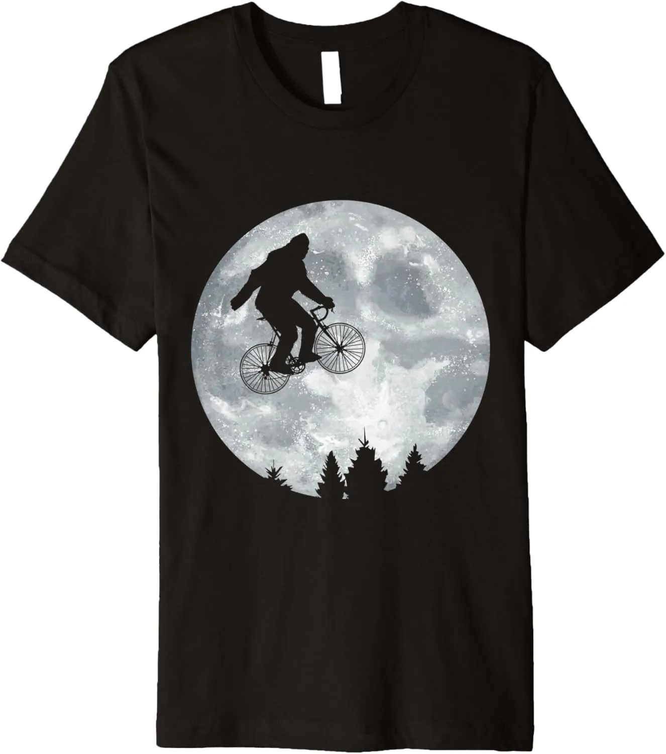 YETI Riding Moon Bike Halloween Lunar Cycling Bigfoot Premium T-Shirt