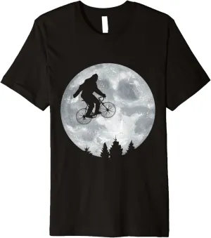 YETI Riding Moon Bike Halloween Lunar Cycling Bigfoot Premium T-Shirt