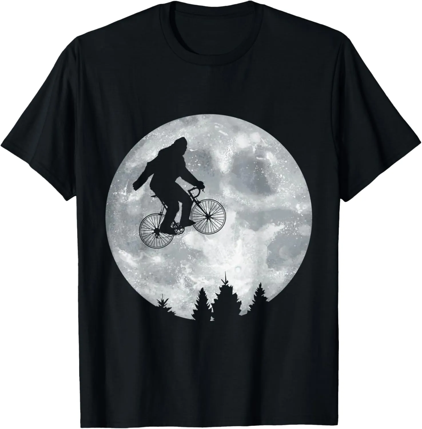 YETI Riding Moon Bike Halloween Lunar Cycling Bigfoot T-Shirt