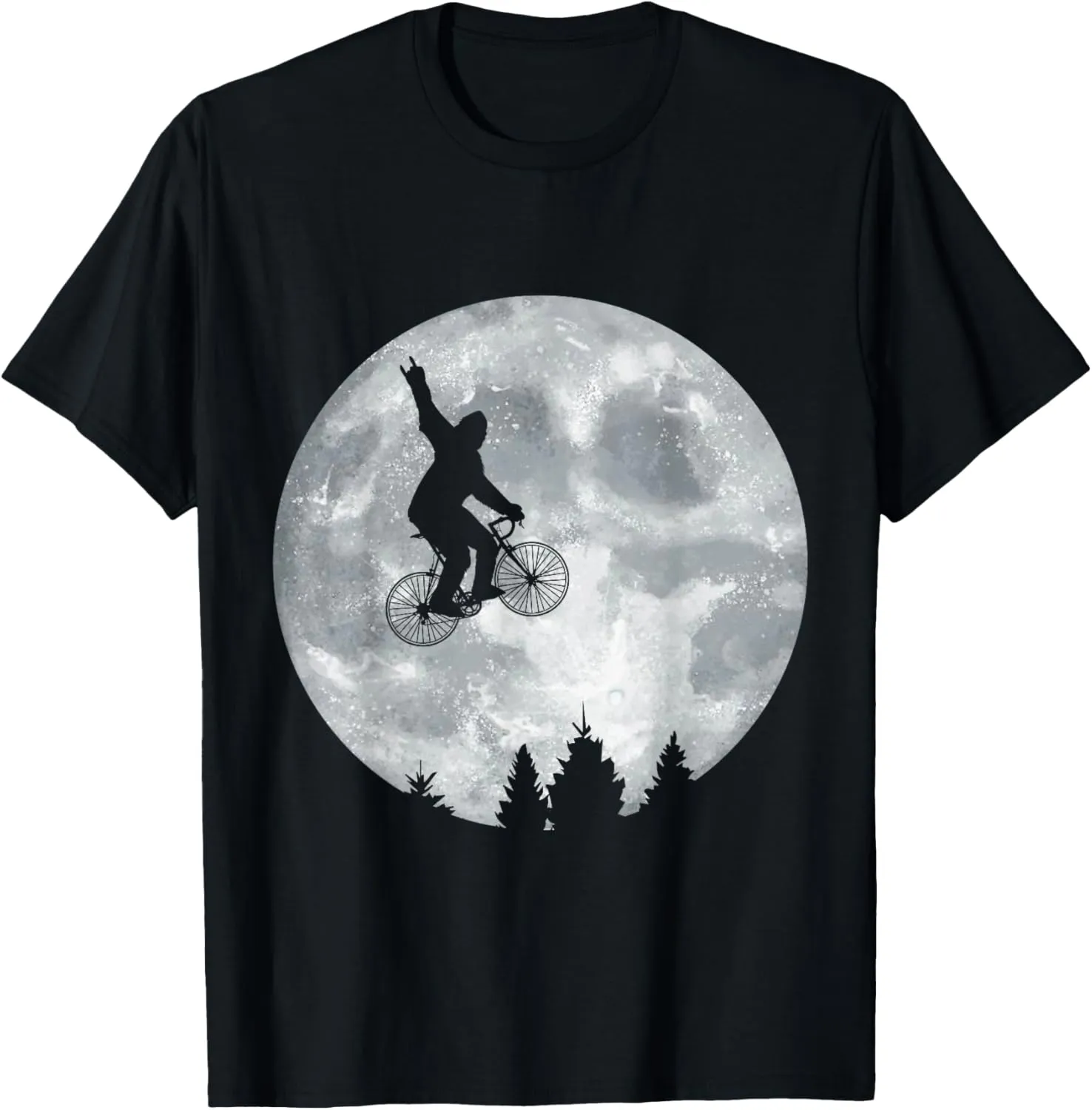 YETI Riding Moon Bike Halloween Lunar Cycling Bigfoot T-Shirt