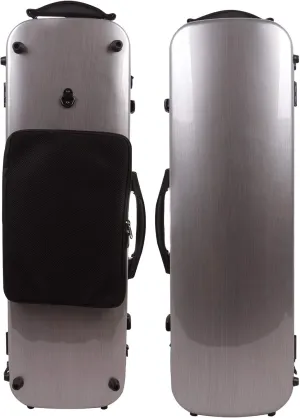 Yinfente Violin Case 4/4 Full Size Carbon Fiber Oblong 4/4 Violin Case with Music Sheet Bag Adjustable Backstrap Hygrometer Lightweight & Portable