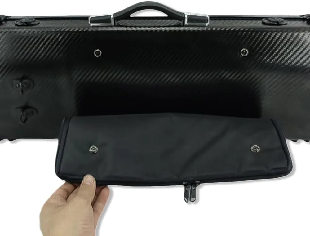 yinfente Violin Case 4/4 Full Size Carbon Fiber Oblong 4/4 Violin Case with Music Sheet Bag Adjustable Backstrap Hygrometer Lightweight & Portable